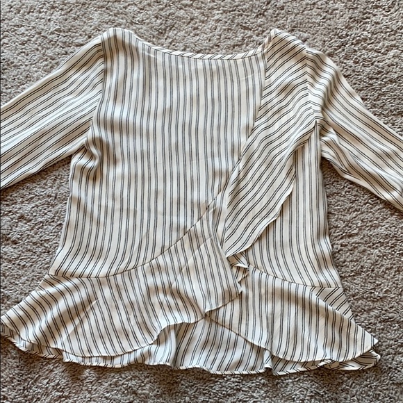 Loft Stripe Ruffle Blouse - Picture 4 of 4